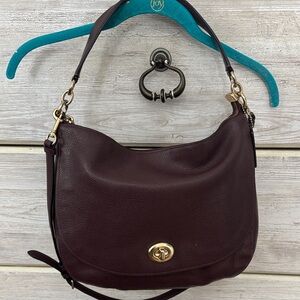 Coach Dark Brown Leather Shoulder Bag